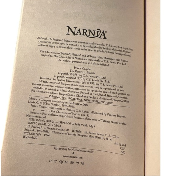The Chronicles of Narnia Prince Caspian by C.S. Lewis Paperback book kids adults - Picture 6 of 11